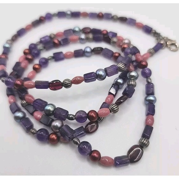 Carolyn Pollack Jewelry - Vintage Carolyn Pollack QVC Southwest Amethyst Rhodonite Raspberry Pearl Bead...